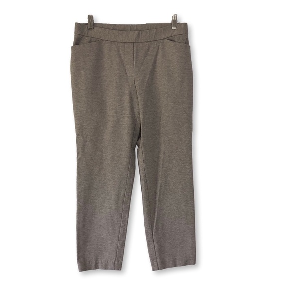 J. Jill Ponte Knit Slim Leg Ankle Pants Heather Gray MP - Picture 1 of 13